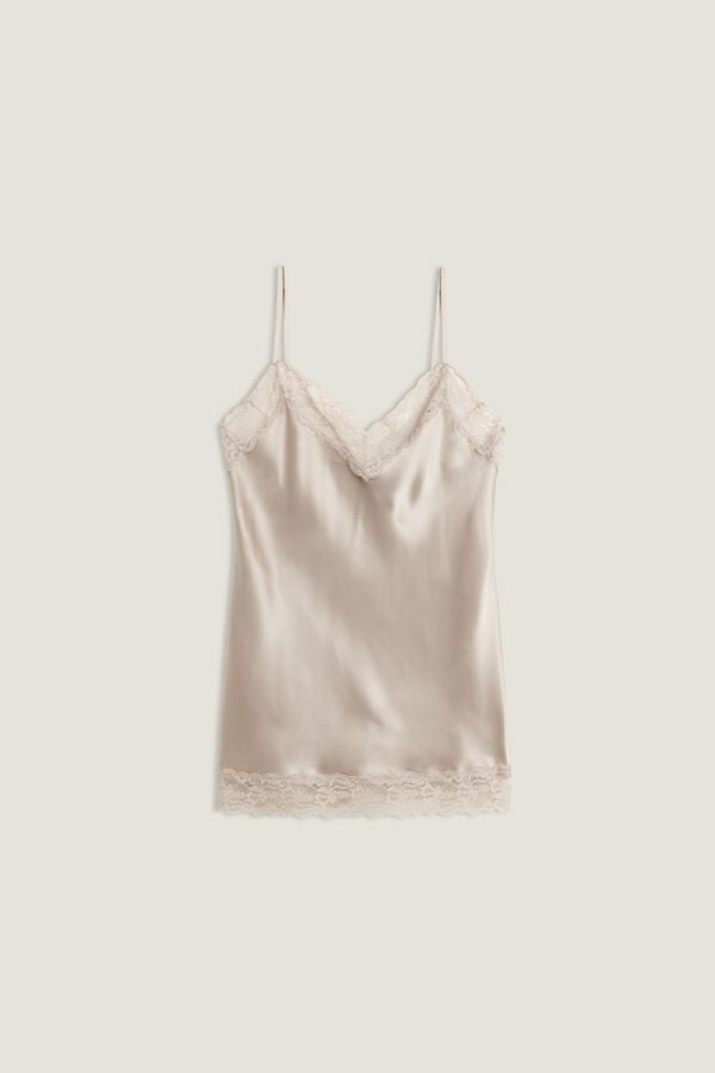 Natural Intimissimi Lace and Silk Top | CAJZR34679